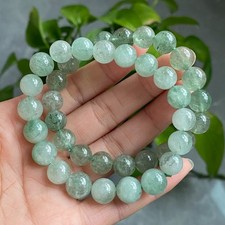 9.5/10mm 2pcs Natural Brazil Green Strawberry Crystal Beads Bracelet