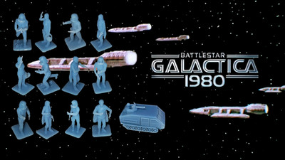 LOT 12 COLONIAL FIGURES + 1 TANK - BATTLESTAR GALACTICA 1980 - Scale 1/72