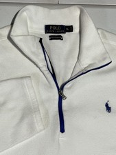 Polo Ralph Lauren PERFORMANCE Quarter Zip Fleece Sweater Mens XL Solid White 1/4