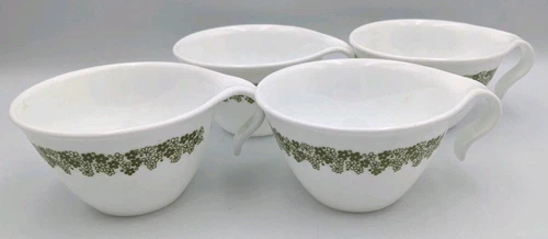 Set of 4 VTG Corelle Corning Ware SPRING BLOSSOM CRAZY DAISY Coffee Mug Tea Cup