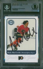 2001-02 Greats of the Game RICK MACLEISH #47 Signed Beckett Flyers BAS Auto