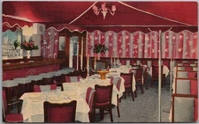 NEW YORK CITY Linen Postcard SANS SOUCI RESTAURANT 60th St. & 3rd Ave. / 1952