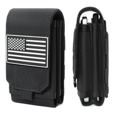 Tactical Molle EDC Phone Pouch Universal Dual Mobile Holster Black