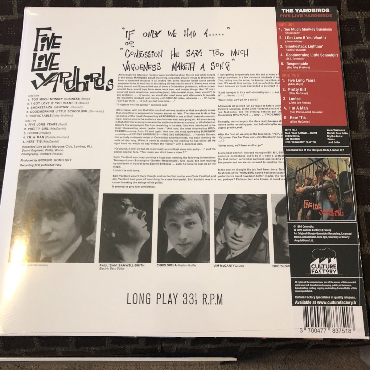 Yardbirds - Five Live Yardbirds Limited Red Color Vinyl LP RSD
