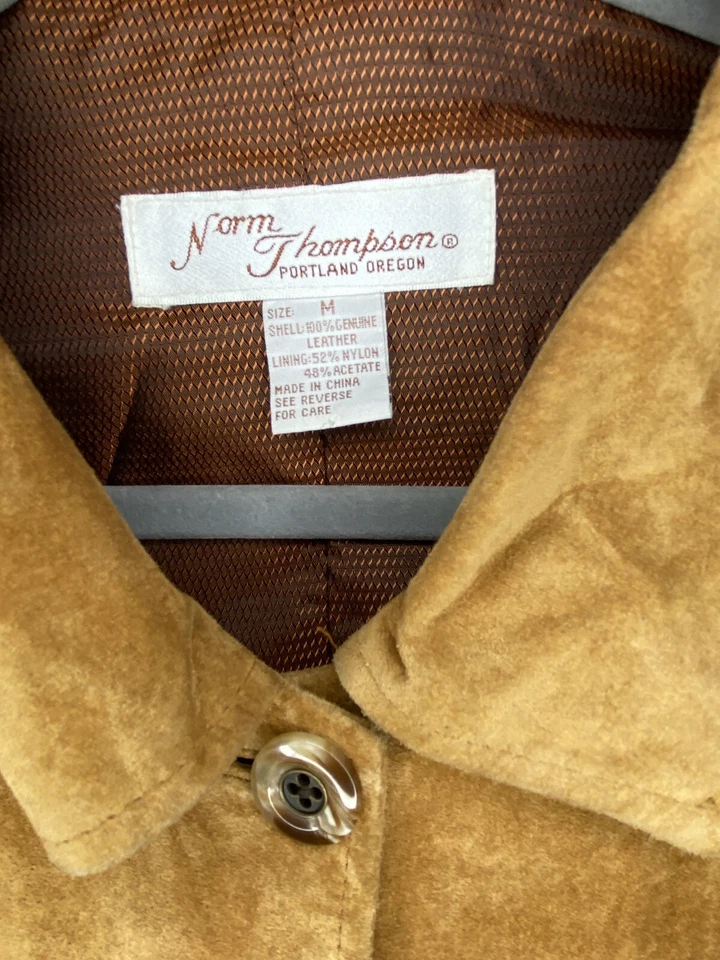 Norm Thompson Large 100% Genuine Leather Men's Coat~Lightly Used - Image 2 of 4