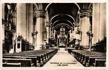 PC PERU, LIMA, INTERIOR DE CATEDRAL, Vintage REAL PHOTO Postcard (b59892)