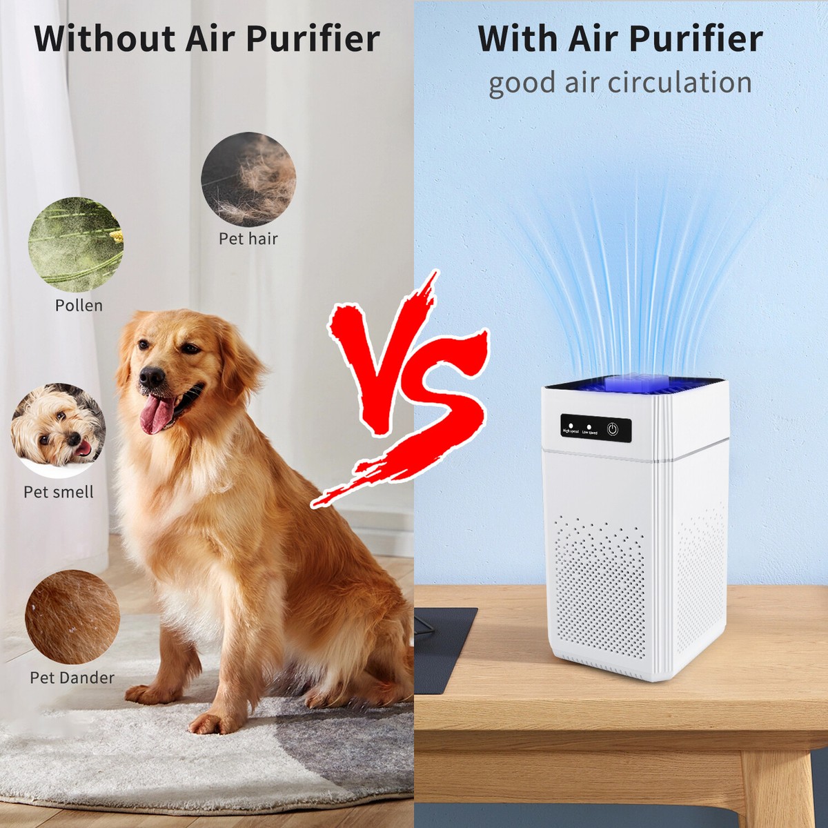 Air Purifier Negative Ion Deodorant Ozone Generator Odor Clean Bedroom  Sleeping