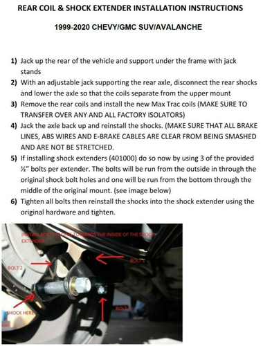 MaxTrac 271240 4" Rear Drop Coils Fits 2007–2020 Suburban Yukon XL 1500 SUV - Foto 2 di 24
