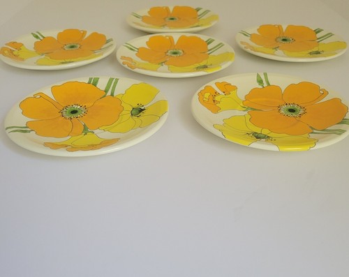 Juego de 6 platillos Poppy Trail de Metlox hechos en California - Imagen 4 de 5