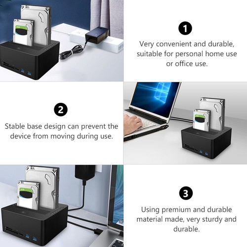 1 Set Card-reader / / / Hard Disk Base USB Splitter Hard Disk Box - Afbeelding 3 van 12
