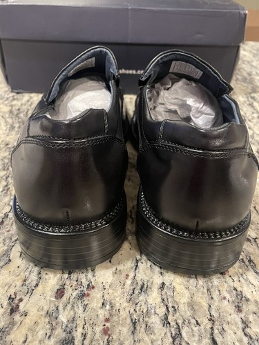 Bruno Marc Men Leather Lined Dress Square Toe Slip on Loafer Shoes Black Size 7 - Picture 7 of 13