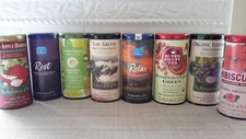 Republic of Tea Assorted Empty Canister Set of 8 Resealable Tins  Medium 5.5 in