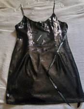 Pretty Little Thing Black Sequins Dress Size 10