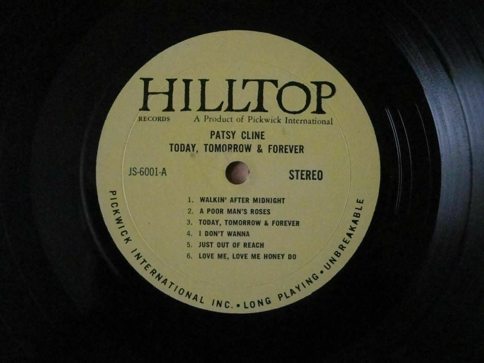 PAYSY CLINE "TODAY, TOMORROW & FOREVER" VINYL LP 1964 HILLTOP RECORDS JS-6001 EX - Image 3 of 4