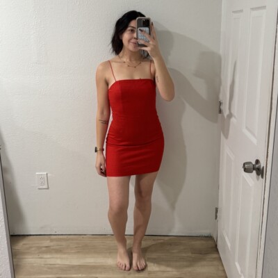 open lace back dress Glam Babe Rhinestone Mesh Strappy Back Mini Dress