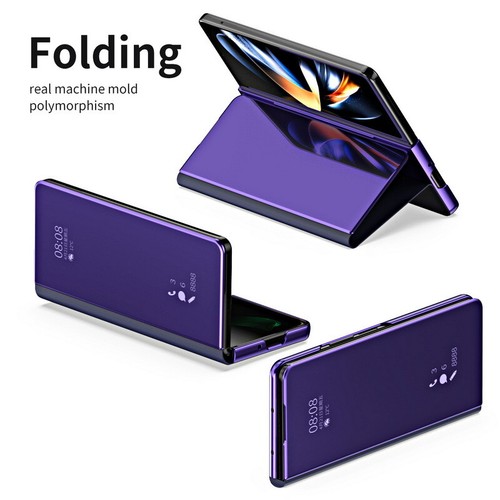 For Samsung Galaxy Z Fold5 6 4 3 Shockproof Mirror Magnetic Leather Case Cover - Picture 2 of 18