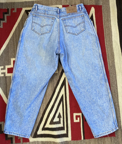 Vintage Gitano Acid wash capri jeans pleated 16 short 80s 90s tapered loose - Picture 11 of 12