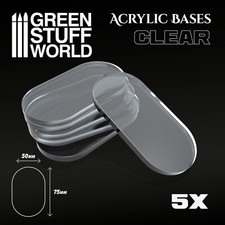 5x Socles Acryliques OVALES 75x50mm TRANSPARENT - Modelisme Figurines Bases