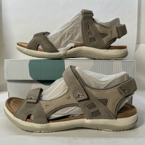 Earth Origins Skylar Beige Adjustable Strap Strappy Sandals Women's Size 8.5 W - Picture 3 of 12