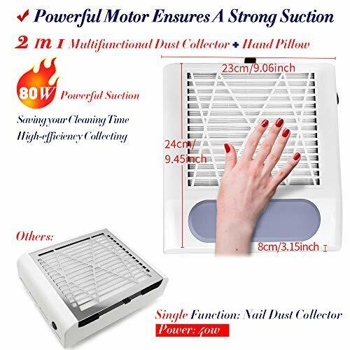 Nail Dust Collector Vacuum 80W Powerful Suction Nail Dust Cleaner Machine NEW - Picture 2 of 12