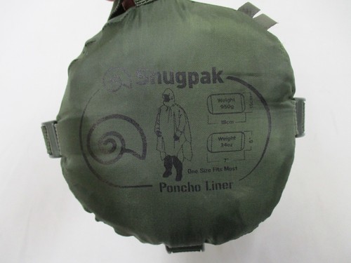 SNUGPAK OLIVE DRAB INSULATED PONCHO LINER w. SLEEVES AND HOOD COLD WEATHER TOP - Picture 5 of 7