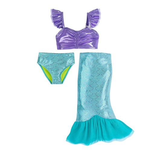 Deluxe~ARIEL~3 pc~SWIM SUIT SET~LIVE ACTION~LITTLE MERMAID~NWT~Disney Store~2019 - Picture 3 of 20