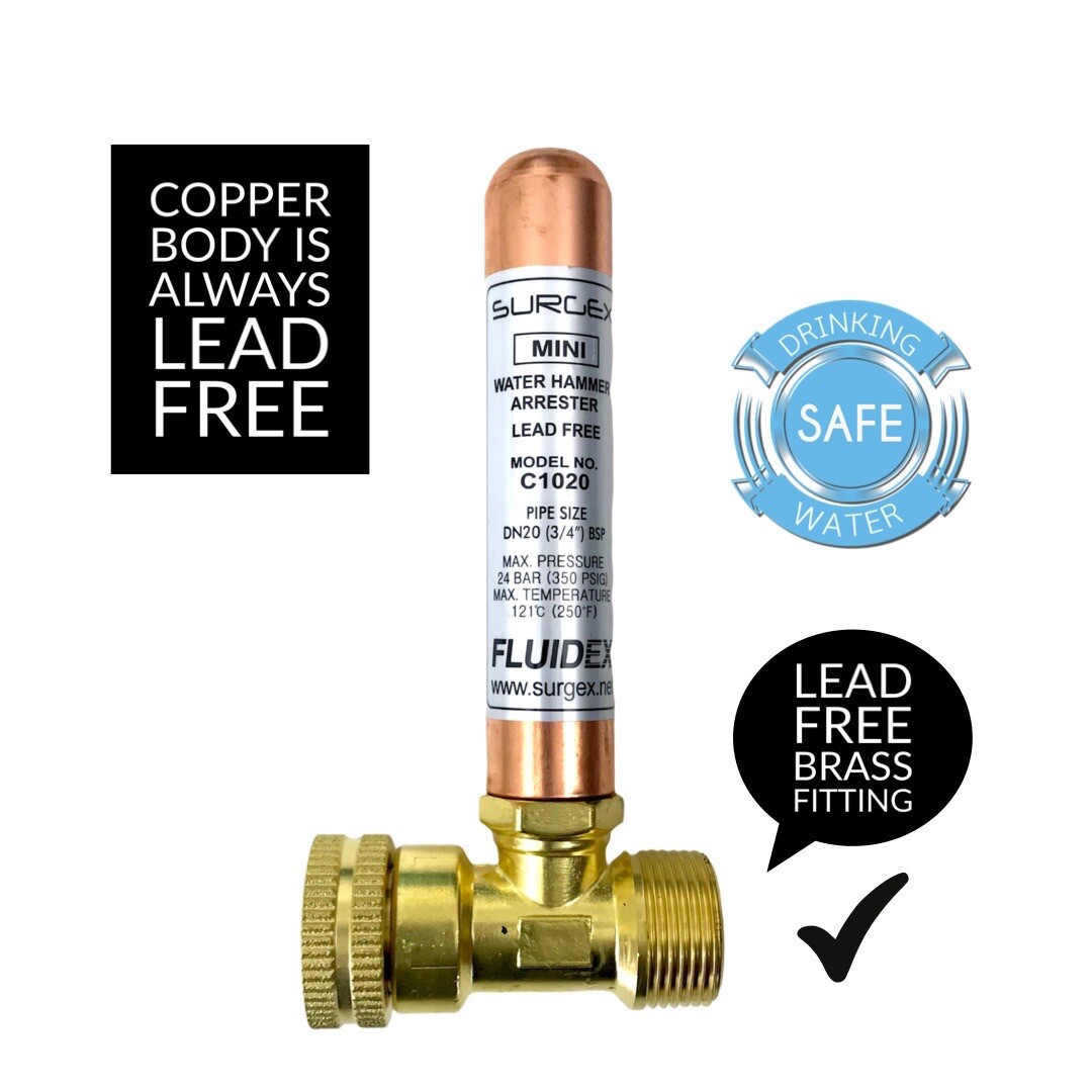 SURGEx Dishwasher Water Hammer Arrester/Arrestor MINI C1020 d20 24B LEAD FREE eBay