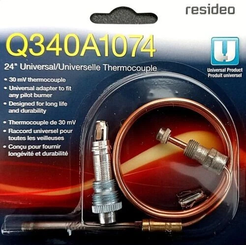 Gas Furnace Water Heater Boiler 24u0026#034; Thermocouple Honeywell Tradeline  Q340A1074 | eBay