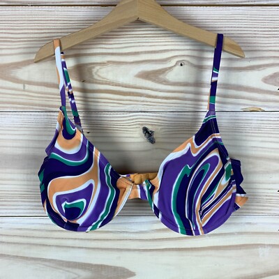 Forplay Bra Womens Medium Purple Trippy Swirl Y2K Clubbing
