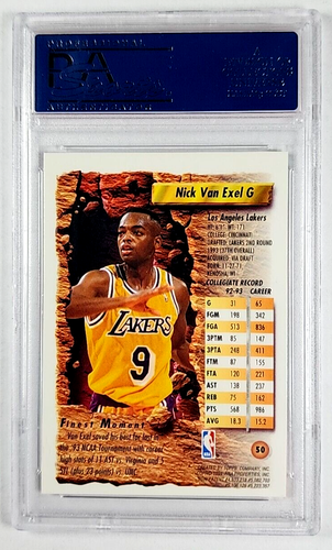 1993 1993-94 Topps Finest Refractor #50 Nick Van Exel PSA 9 Only 4 Graded Higher - Picture 2 of 3