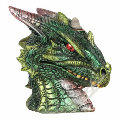 Räucherkegelhalter Green Dragonhead Räuchergefäß Räucherschale Drachen Kopf grün