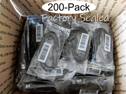 Lot 200 pcs: NEW 18" Gigabyte SATA 3.0 6Gb/s 90 degree/Straight PC Data Cables - Picture 1 of 18