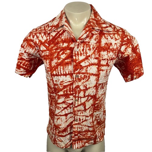Vintage 90s Patagonia Aloha Hawaiian Shirt Trout Fish Orangic
