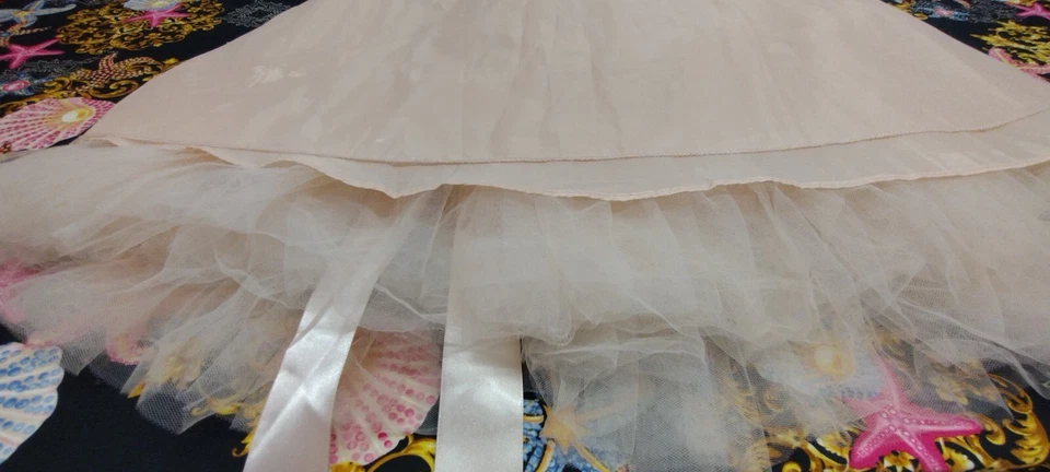 Vestido Bailarina Tul Melocotón Lentejuelas Niñas Talla 3 Satén Glamour Princesa Disfraz Foto 4 de 4