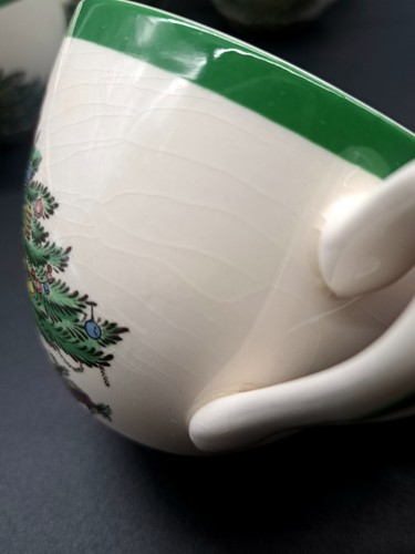 SET OF 12 Tea Cups SPODE Christmas Tree England S3324 NO SAUCERS Various Years - Picture 5 of 8