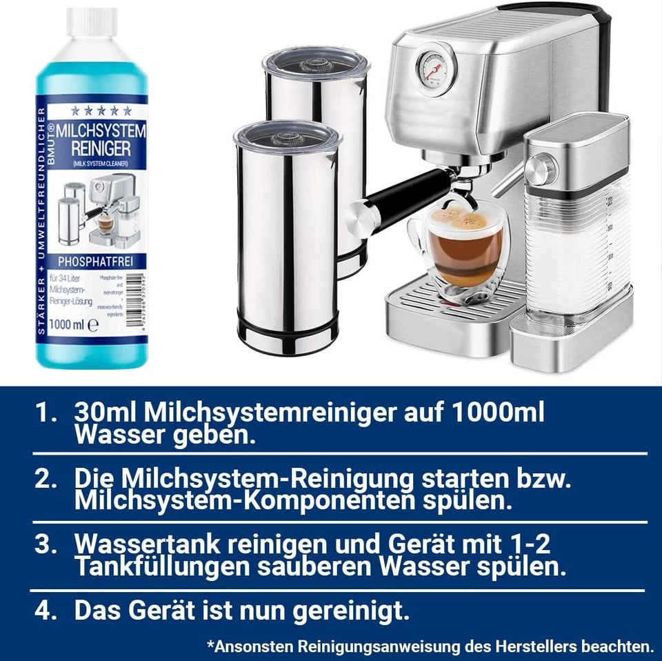 2L Milchschaumreiniger Milchreiniger Milchsystemreiniger Miele Jura DeLonghi - Bild 4 von 4