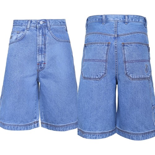 360 Clothing 360 gradi Linea Uomo Jeans Denim Blu Chiaro Pantaloni corti  sopra il ginocchio lunghezza | eBay