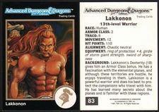 1991 TSR AD&D Gold Border Dungeons & Dragons RPG Fantasy Art Card #83 ~ Warrior 