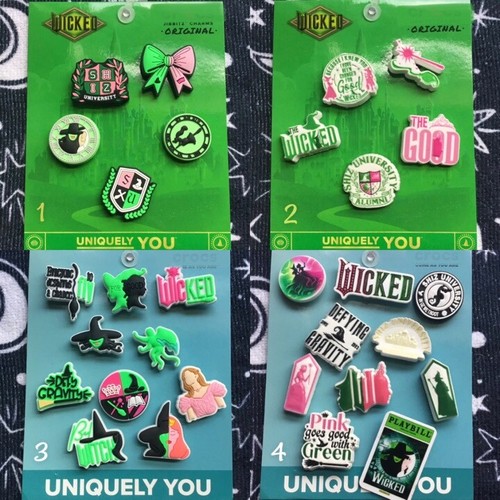 Juego de dijes para zapatos Crocs hechos a mano Jibbitz 5-10 piezas Wicked Wizard of Oz Glinda elphaba - Imagen 1 de 20