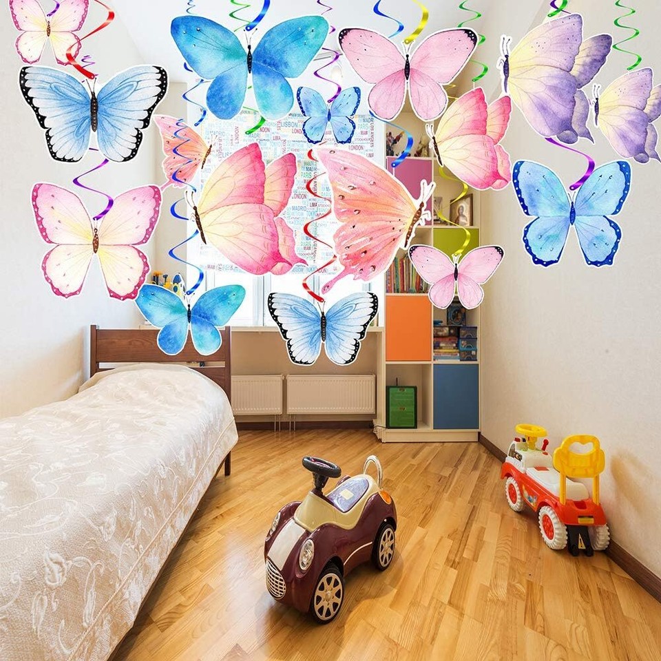 Butterfly Party Decorations Happy Birthday Banner Multicolor eBay