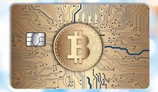 Bitcoin Credit Card Cover Sticker Skin Precut Small Chip Debit Bank