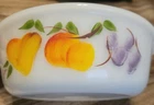 Vtg Anchor Hocking Fire King Gay Fad Fruit Pattern 1-1/2 Qt Round Casserole Bowl