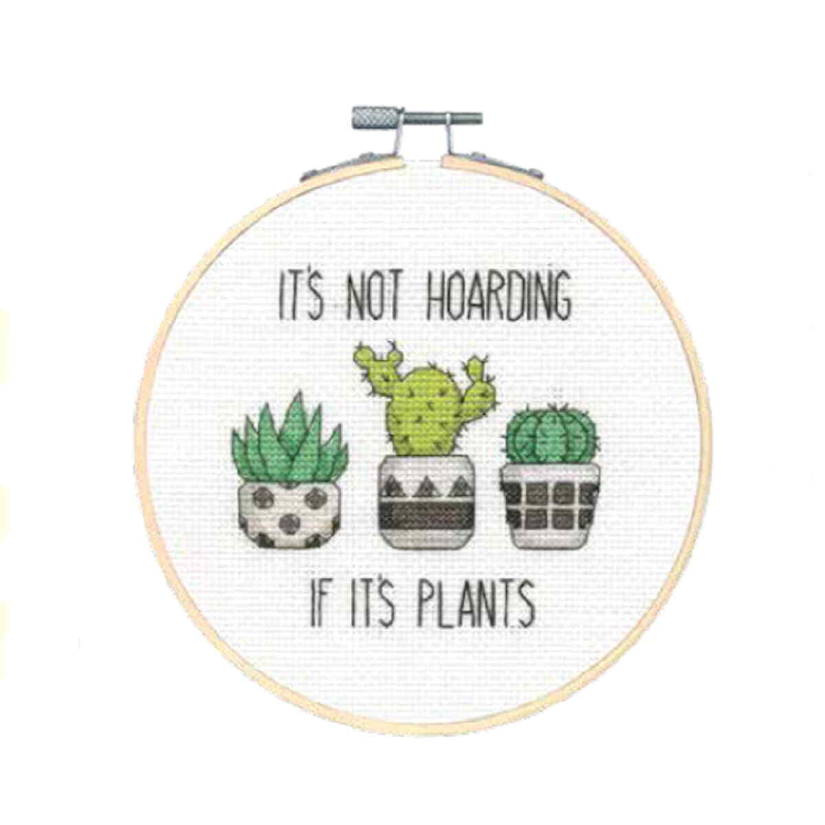 Dimensions counted cross stitch kit with hoop ""Learn a Craft, Hoarding Plants"",