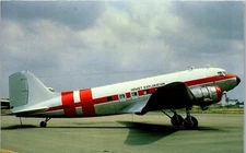 Vintage Airplane Postcard Aircraft Hemet Exploration Douglas DC-3C 