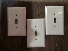 TayMac WJW-T Jumbo White Metal Toggle Wallplate, Single Gang, Lot of 3