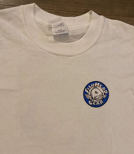 Fish Head Gear Boys T Shirts 2-XS 2-4 Small 6-8 White W Logo & Stars & Stripes - Picture 1 of 5