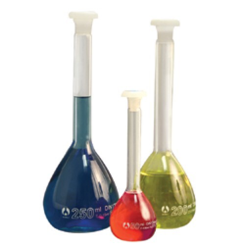 Flask, Volumetric, Glass, Poly Stopper - Picture 1 of 1