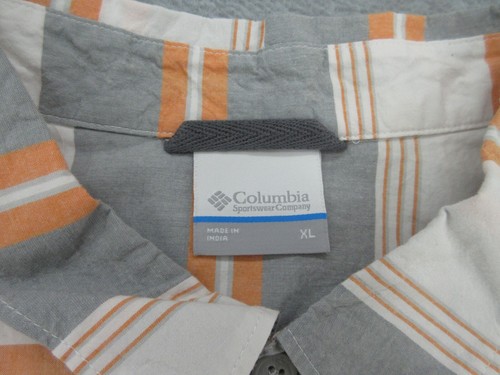 Camisa Columbia Para Hombre XL Multicolor Rayas Manga Corta Bolsillo Abotonado Adulto XL - Imagen 9 de 10