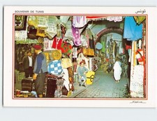 Postcard Cloth Souk Tunis Tunisia