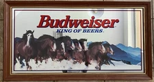 Vintage Budweiser Clydesdale Mirror KING OF BEERS! 52” 90s Bar Mirror LOCAL ONLY